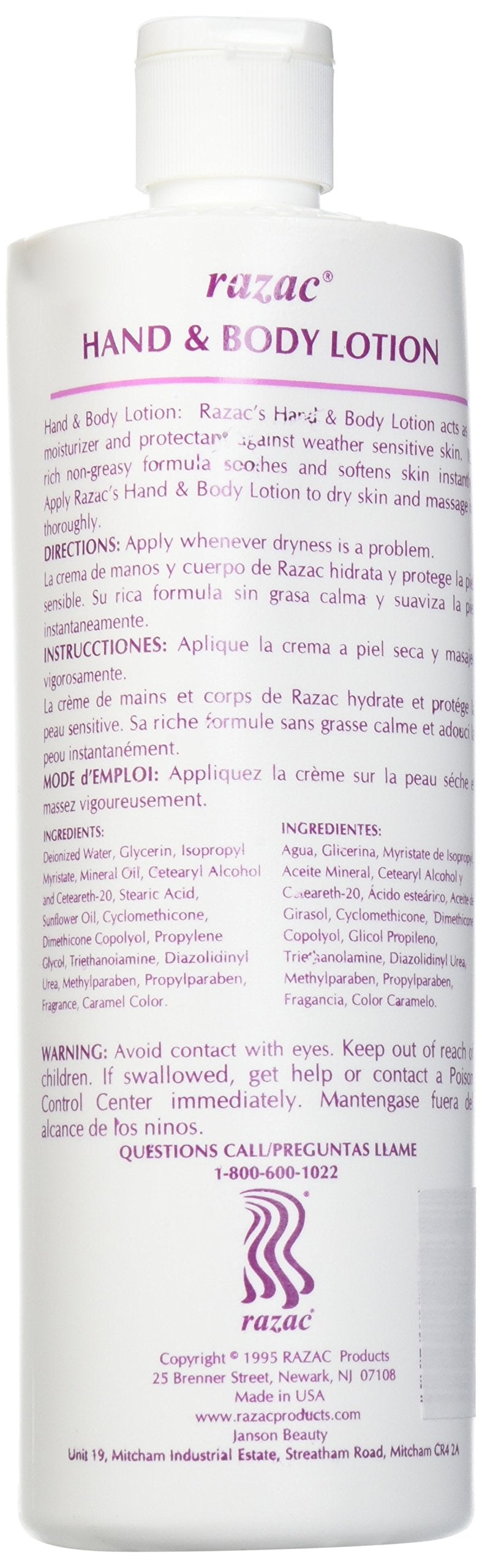 Razac lotion texture in hand demonstrating quick absorption and softening