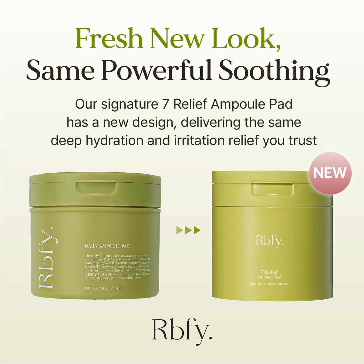 Rbfy open tub revealing ampoule-soaked pads for hygienic use