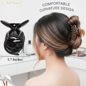 RC ROCHE medium claw clip holding thin hair in a low twist, comfortable long-lasting hold