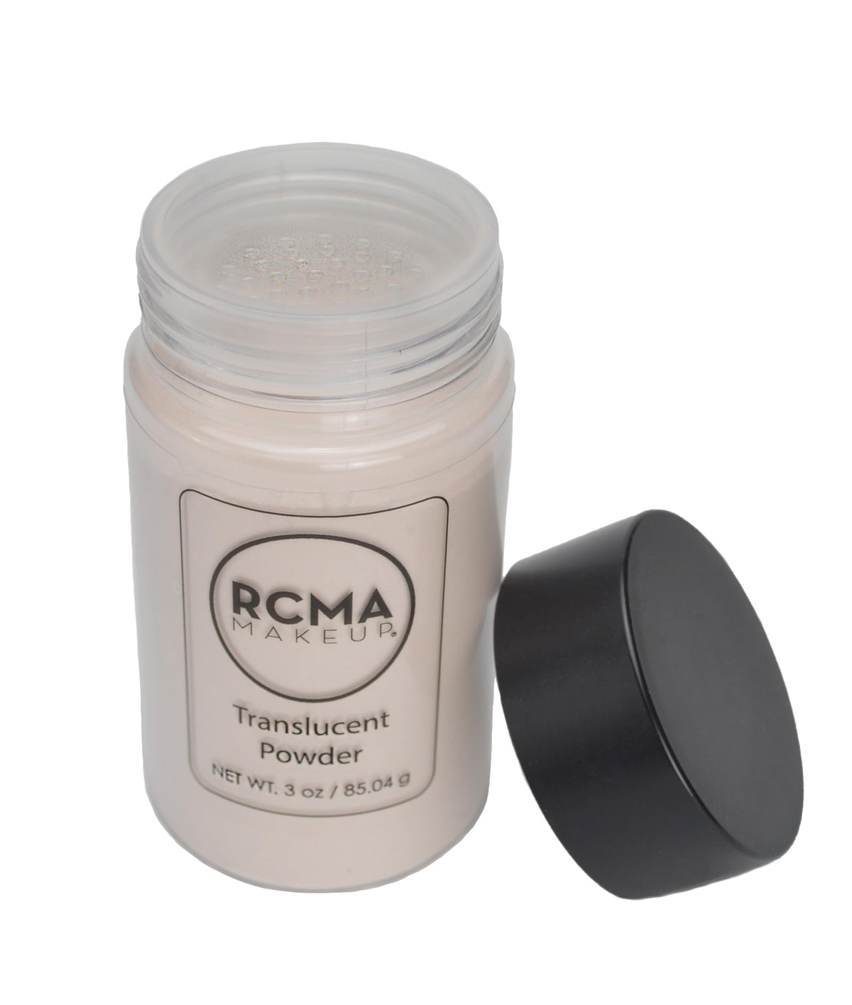 RCMA powder in use pressed onto skin for oil control and long-lasting makeup