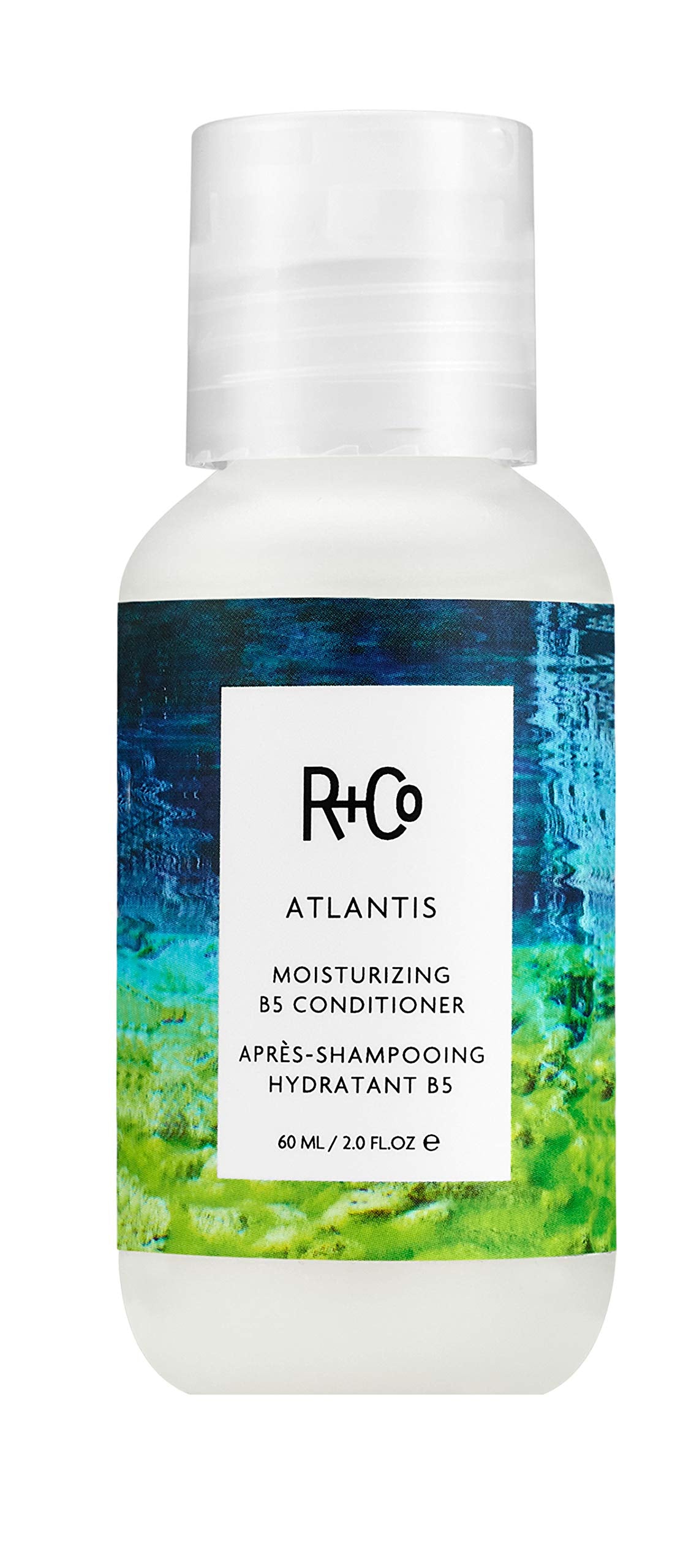 R+Co Atlantis front packaging showing 2 oz bottle and moisture benefit