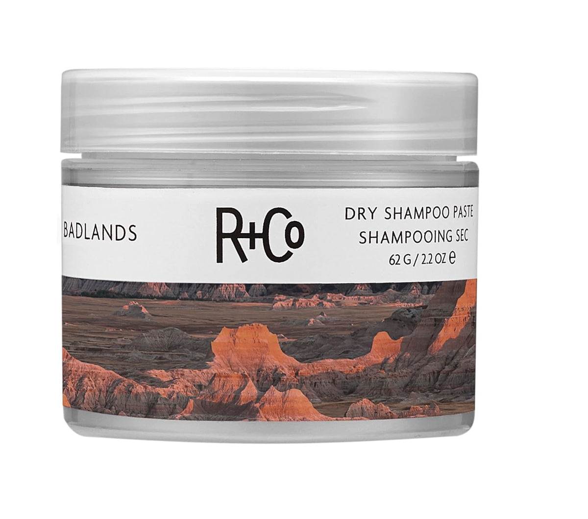 R+Co Badlands front jar showing compact packaging and portable convenience