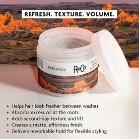 R+Co Badlands open paste texture close-up demonstrating matte, powdery finish