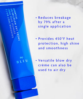 R+Co BLEU being applied to damp hair for detangling and frizz control benefit