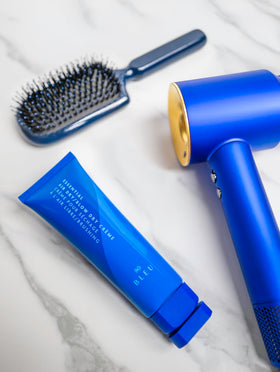 R+Co BLEU used during blow-dry delivering smooth, shiny finished hair