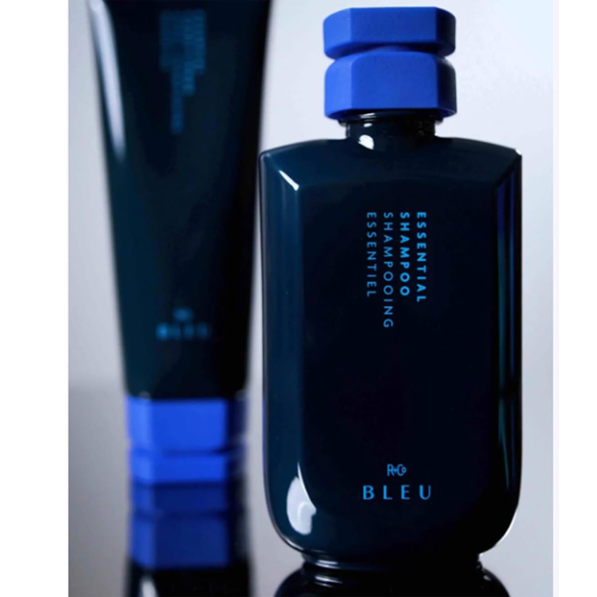 R+Co BLEU label close-up highlighting ingredients and product clarity