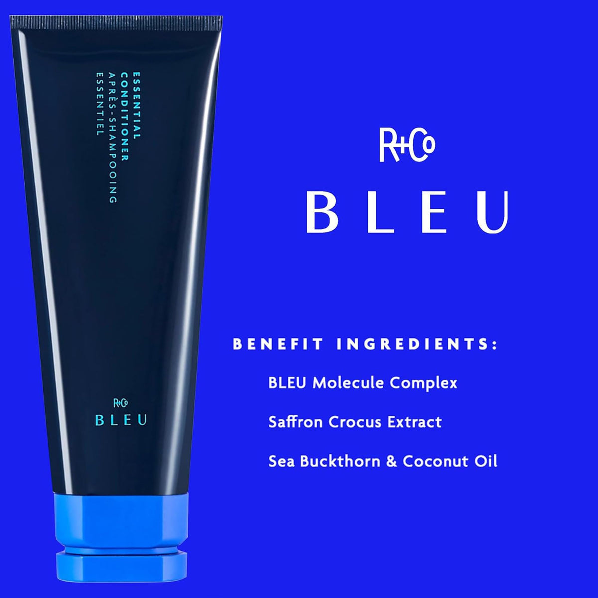 R+Co BLEU conditioner cream texture showing lightweight hydration