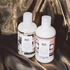 R+Co Cassette shampoo lather and conditioner texture, showing gentle cleansing