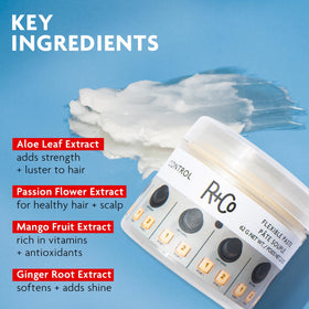 R+Co Control Flexible Paste applied on fingers ready for styling and flexible hold