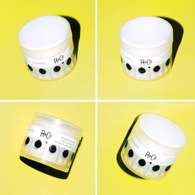 R+Co paste size comparison next to a coin illustrating compact travel-friendly jar