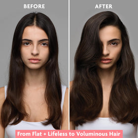 R+Co Dallas after-wash hair showing enhanced volume and stronger appearance