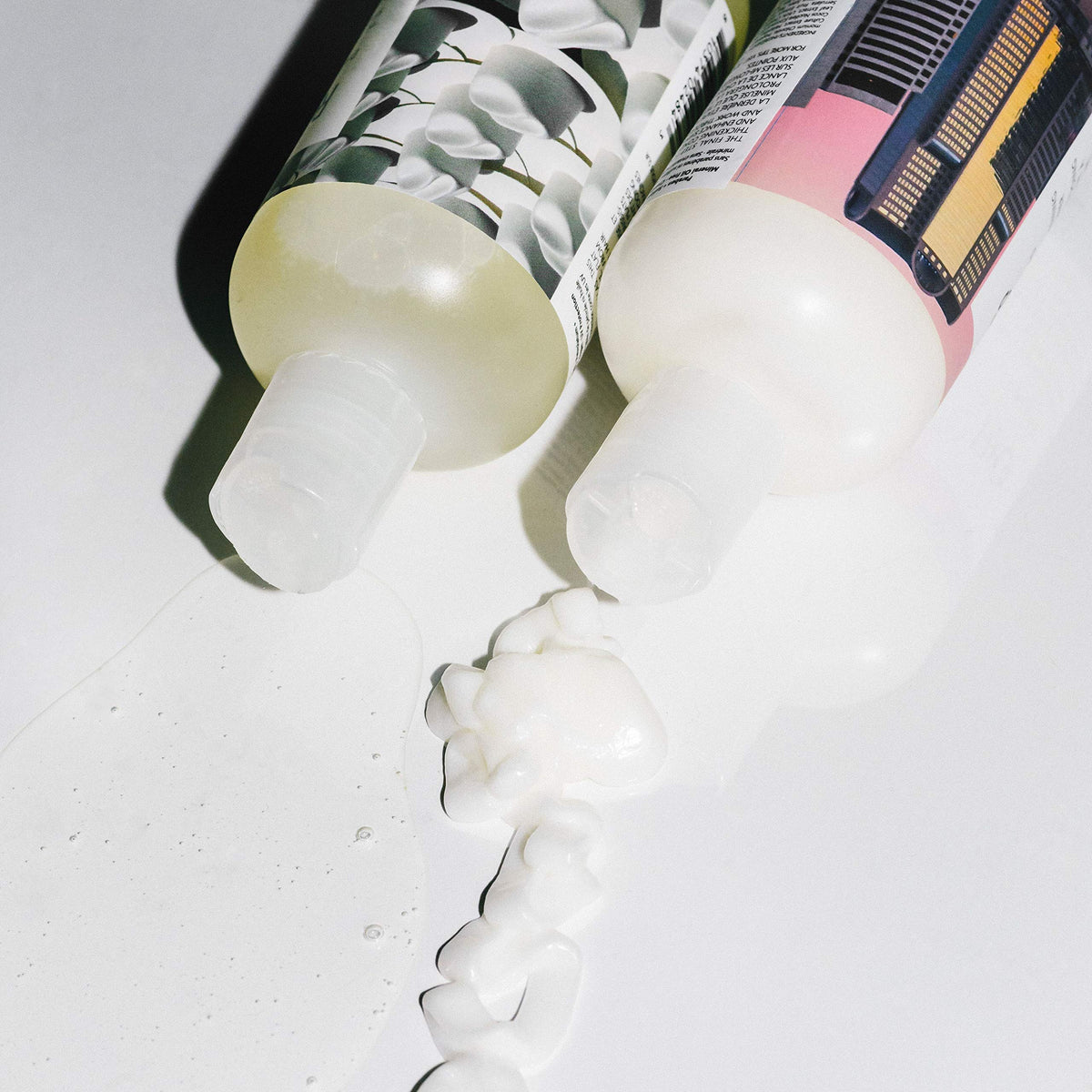 R+Co bottle on bathroom shelf styled to show everyday routine convenience