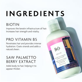 R+Co creamy conditioner texture showing smooth consistency for lightweight moisture