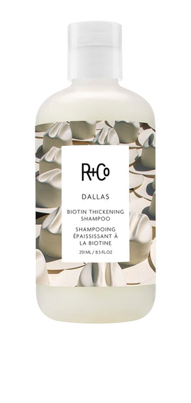 R+Co Dallas front packaging showing bottle and branding for salon-quality volume