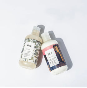 R+Co ingredients label close-up highlighting biotin and key lightweight actives