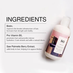 R+Co Dallas shampoo lather texture demonstrating gentle cleansing and lift
