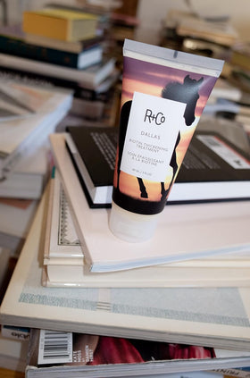 R+Co Dallas size scale beside three-ounce bottle showing accurate sizing