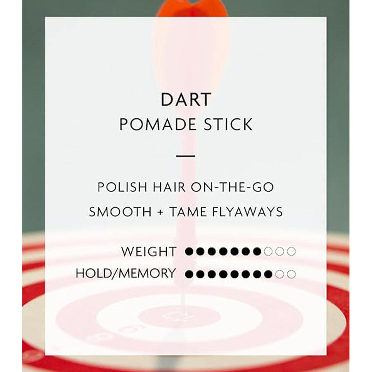 R+Co Dart Pomade Stick being applied to hairline to tame flyaways and define edges