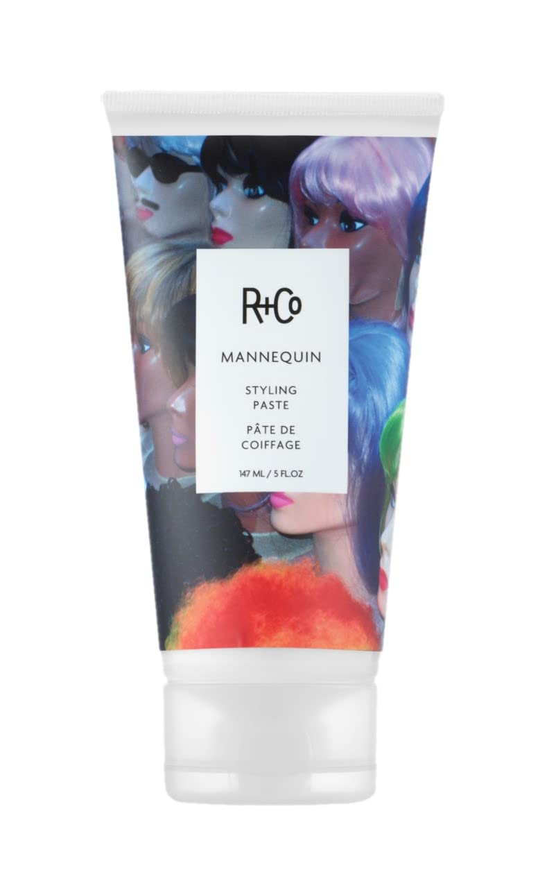 R+Co MANNEQUIN front jar showing matte packaging and product size benefit