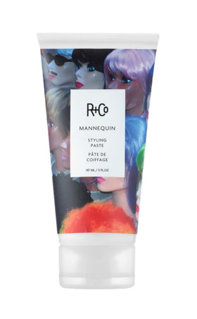 R+Co MANNEQUIN front jar showing matte packaging and product size benefit