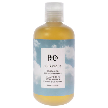 R+Co bottle front packaging showing product and luxe design benefits