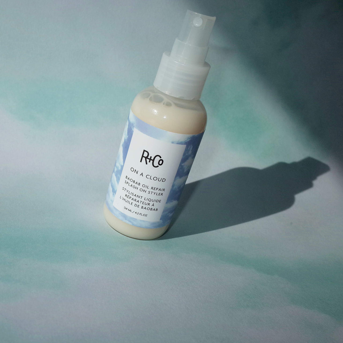 R+Co spray nozzle detail demonstrating easy mist application for even coverage