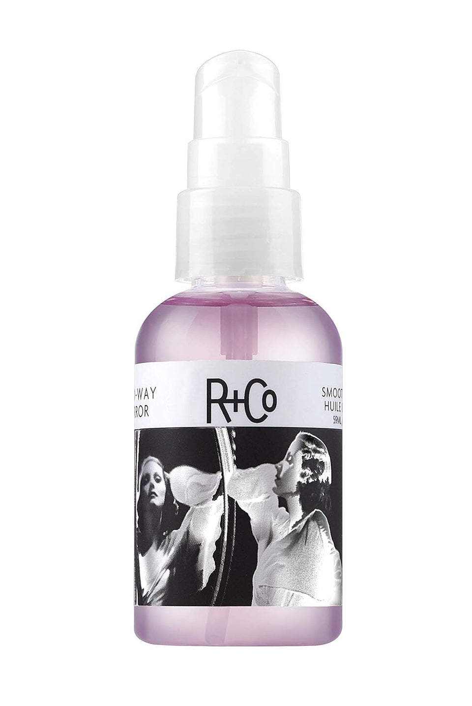 R+Co bottle front packaging showing sleek label and size reflecting luxury