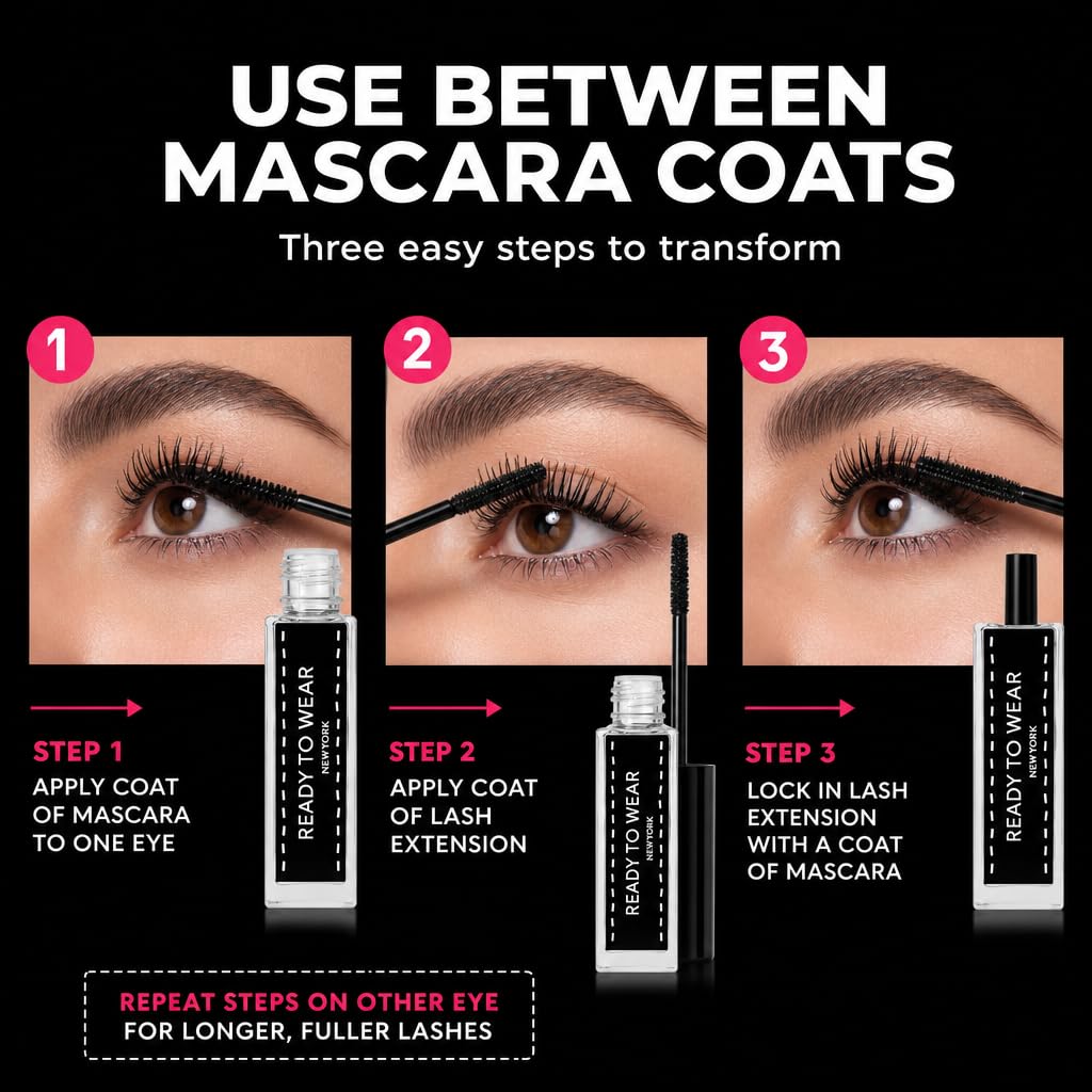 Ready To Wear application between mascara coats showing easy salon effect