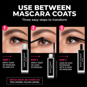Ready To Wear application between mascara coats showing easy salon effect