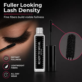 Ready To Wear before and after lashes showing dramatic length and volume
