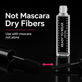 Ready To Wear next to mascara tube showing size and travel-friendly benefit