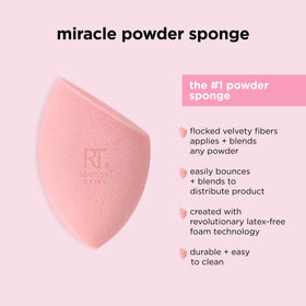 Real Techniques applying foundation with sponge for streak-free coverage