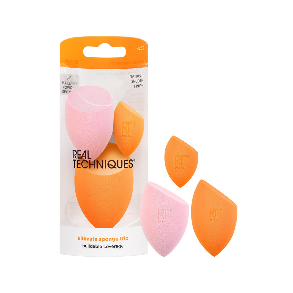 Real Techniques front packaging showing the trio and product benefits