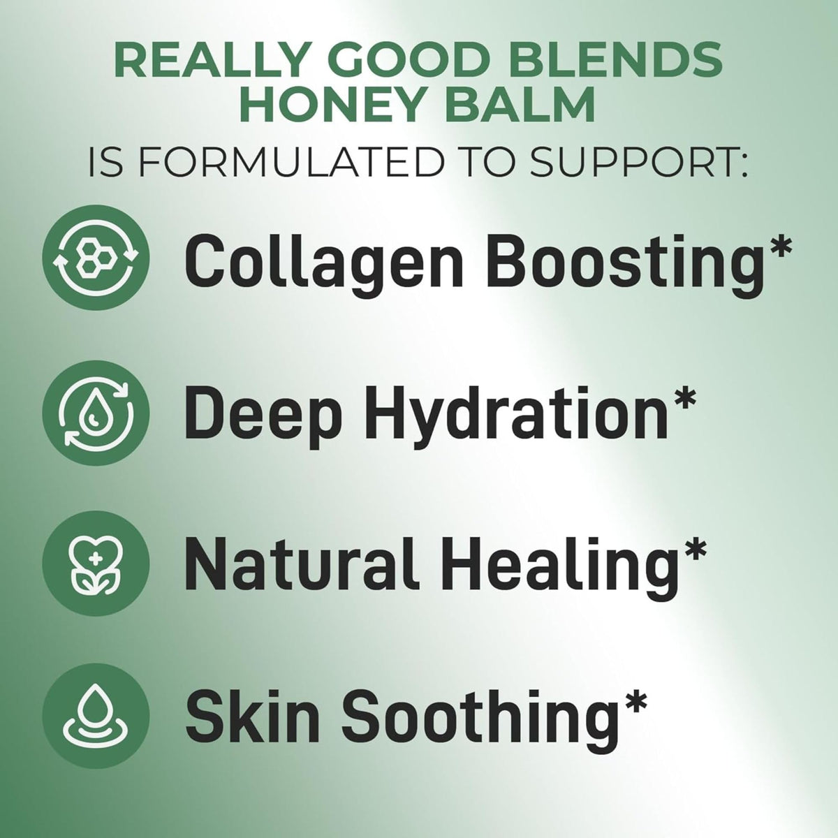 Really Good Blends balm used in a nighttime facial routine for deep nightly hydration