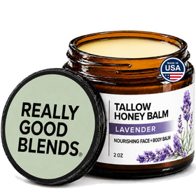 Really Good Blends front jar view showing compact 2 oz packaging and clean label benefits