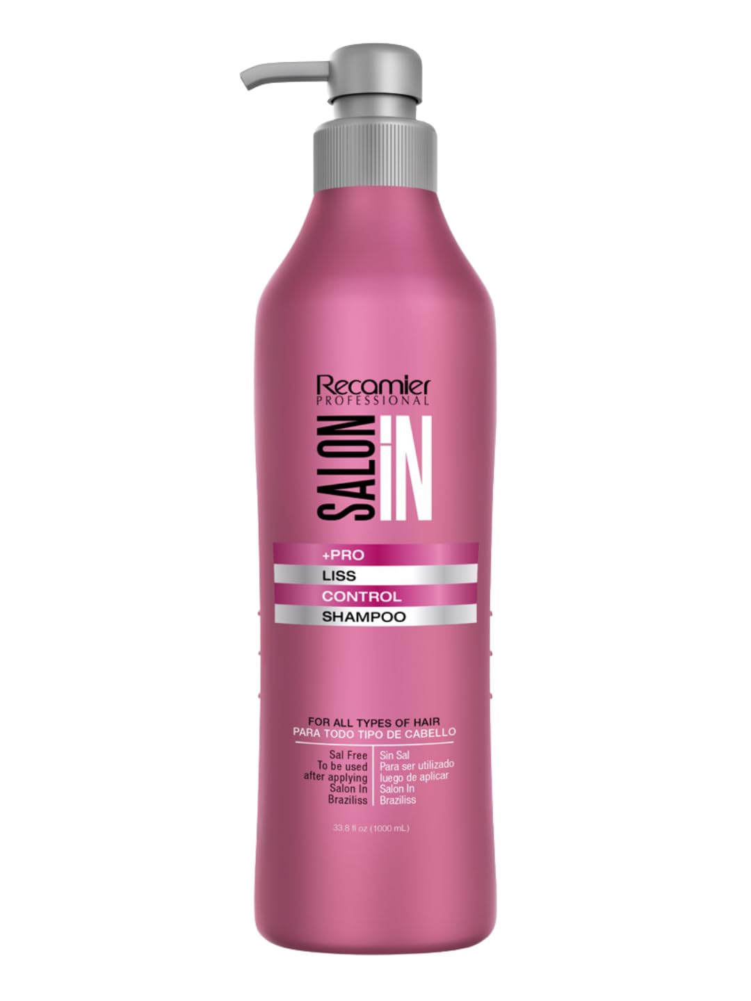 RECAMIER bottle front view showing Liss Control shampoo for long-lasting frizz control