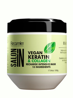 Recamier jar front view showing label and 17.6 oz size, professional look and clarity