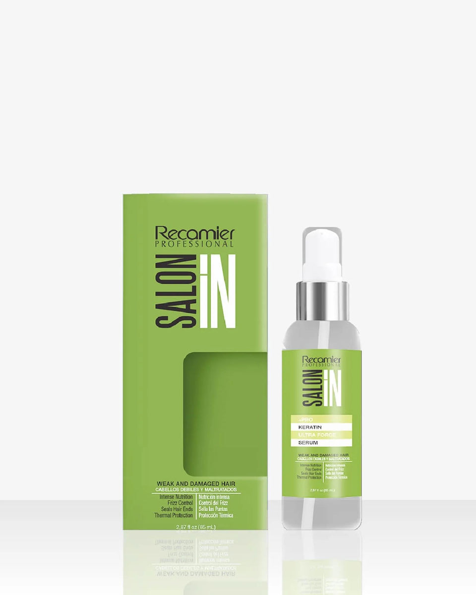 RECAMIER PROFESSIONAL SALON IN bottle front view showing sleek packaging and salon-quality finish