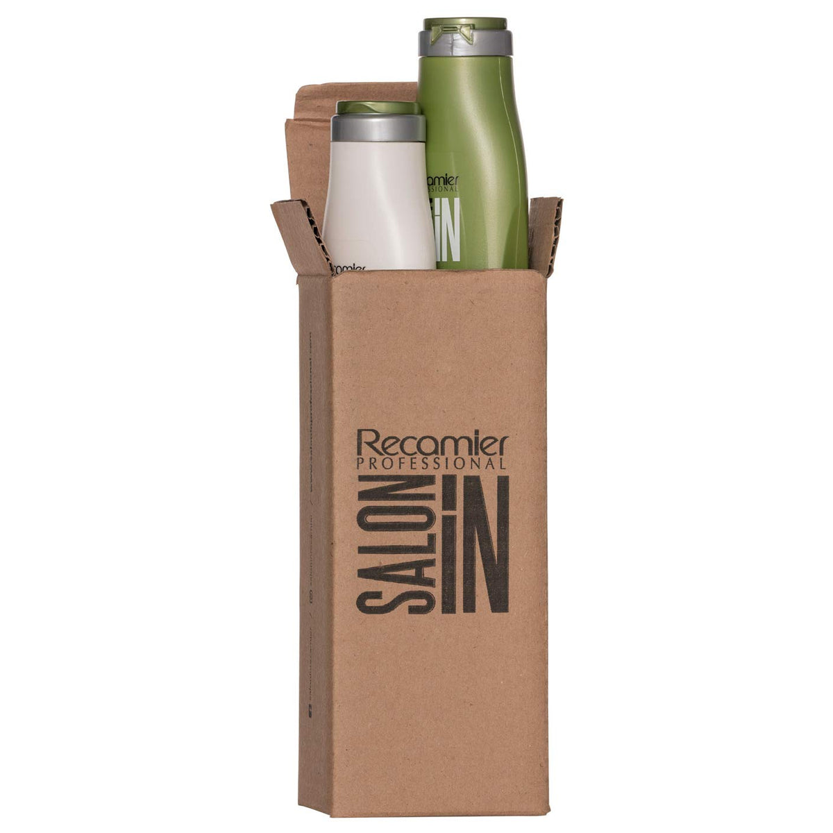 RECAMIER Salon In label close-up highlighting keratin formula benefit