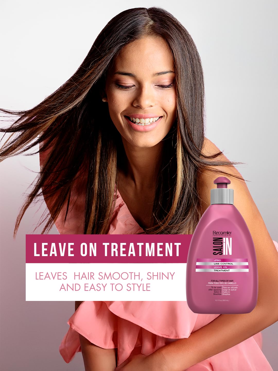 Recamier Salon In pump dispenser detail showing easy dosing and mess‑free application