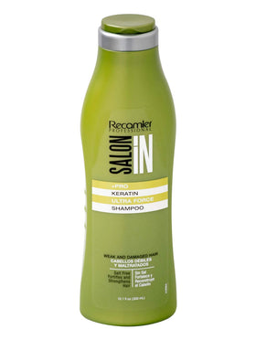 RECAMIER Salon In shampoo pour demonstrating gentle cleansing benefit