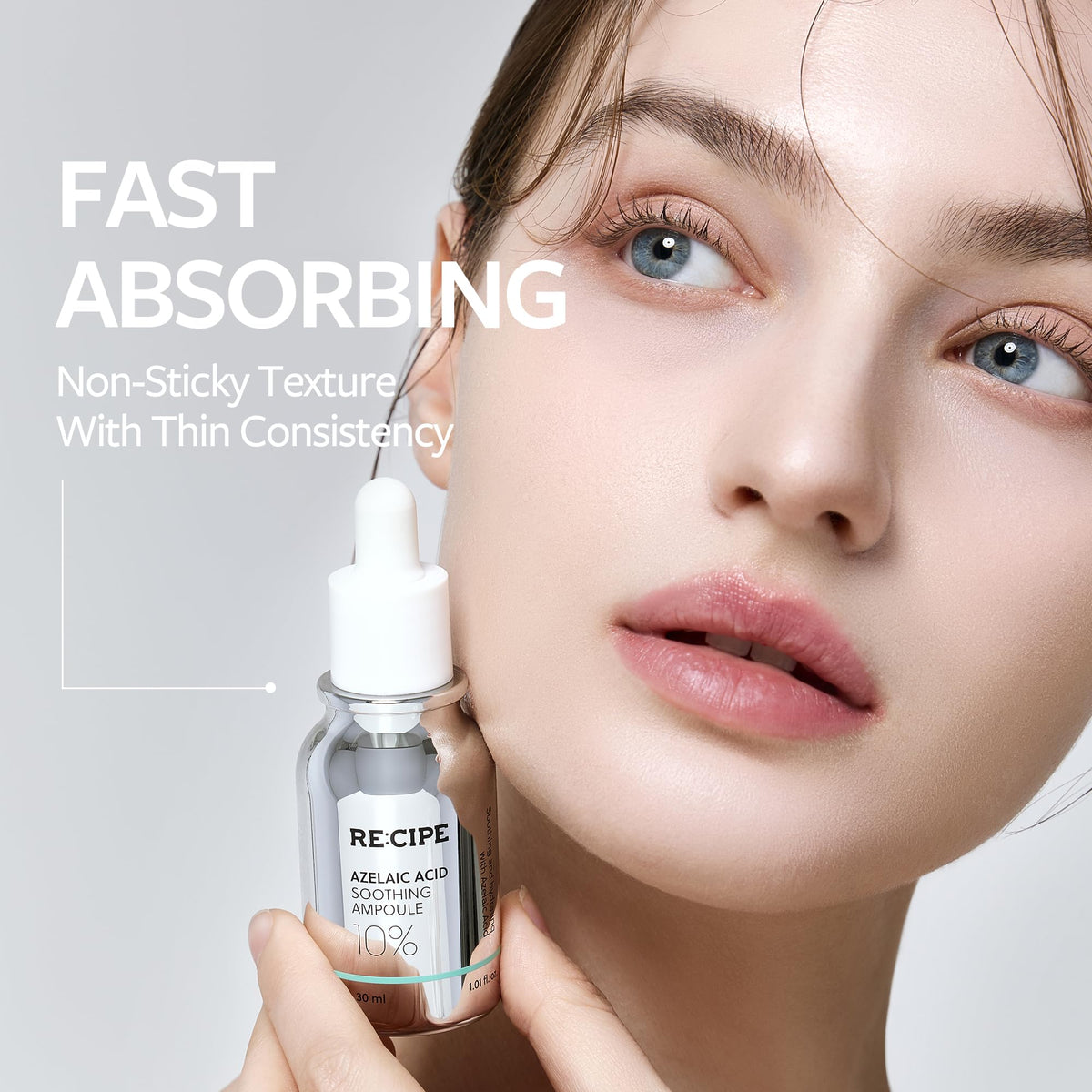RE:CIPE bottle on vanity conveying simple, non-greasy daily use