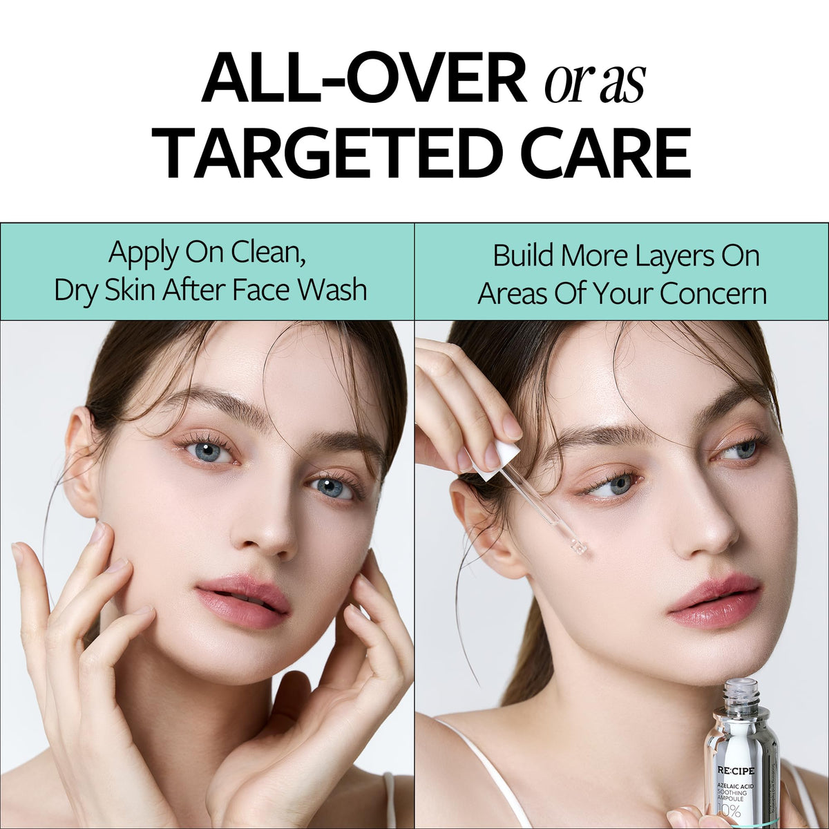 RE:CIPE bottle in hand illustrating compact size and easy dosing