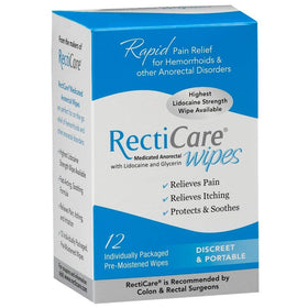 RectiCare close-up of wipe texture highlighting moist comfort and barrier