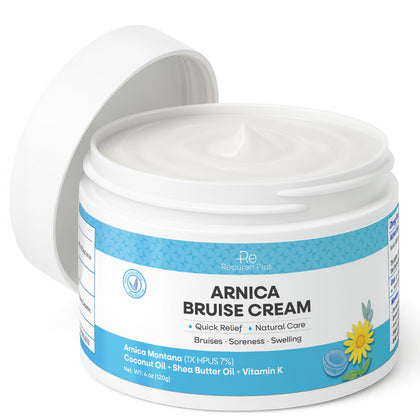 Recuren Plus front packaging showing tube and label for fast bruise relief