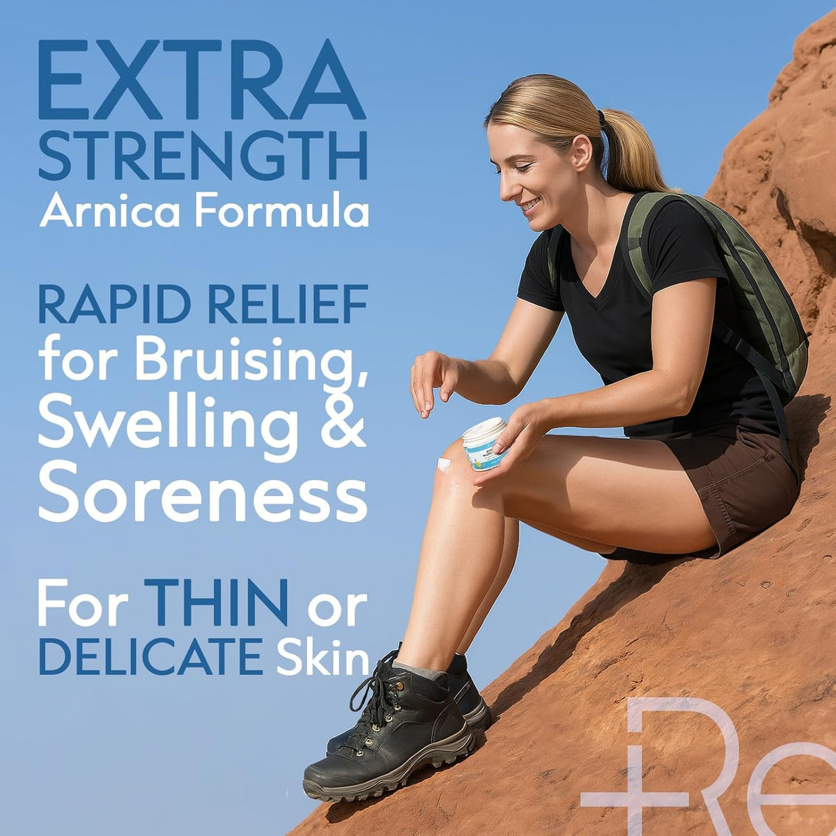 Recuren Plus cream texture on fingertip demonstrating fast-absorbing feel