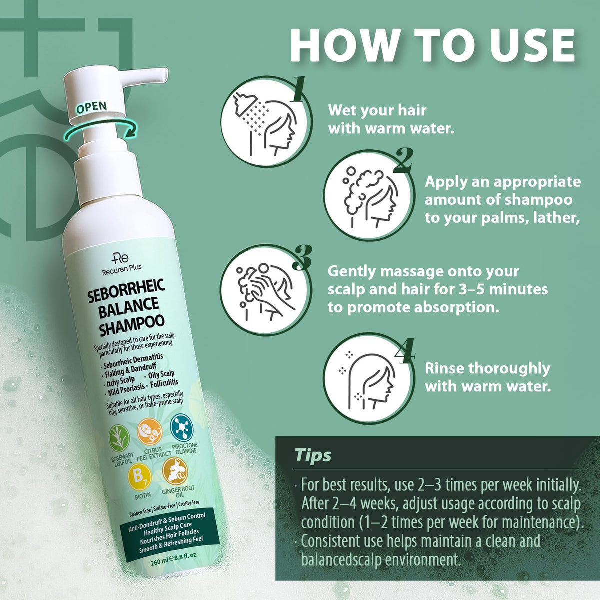Recuren Plus bottle held in hand showing size and travel-friendly benefit