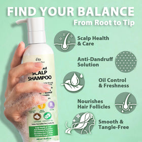 Recuren Plus shampoo foam texture demonstrating gentle lather and cleansing