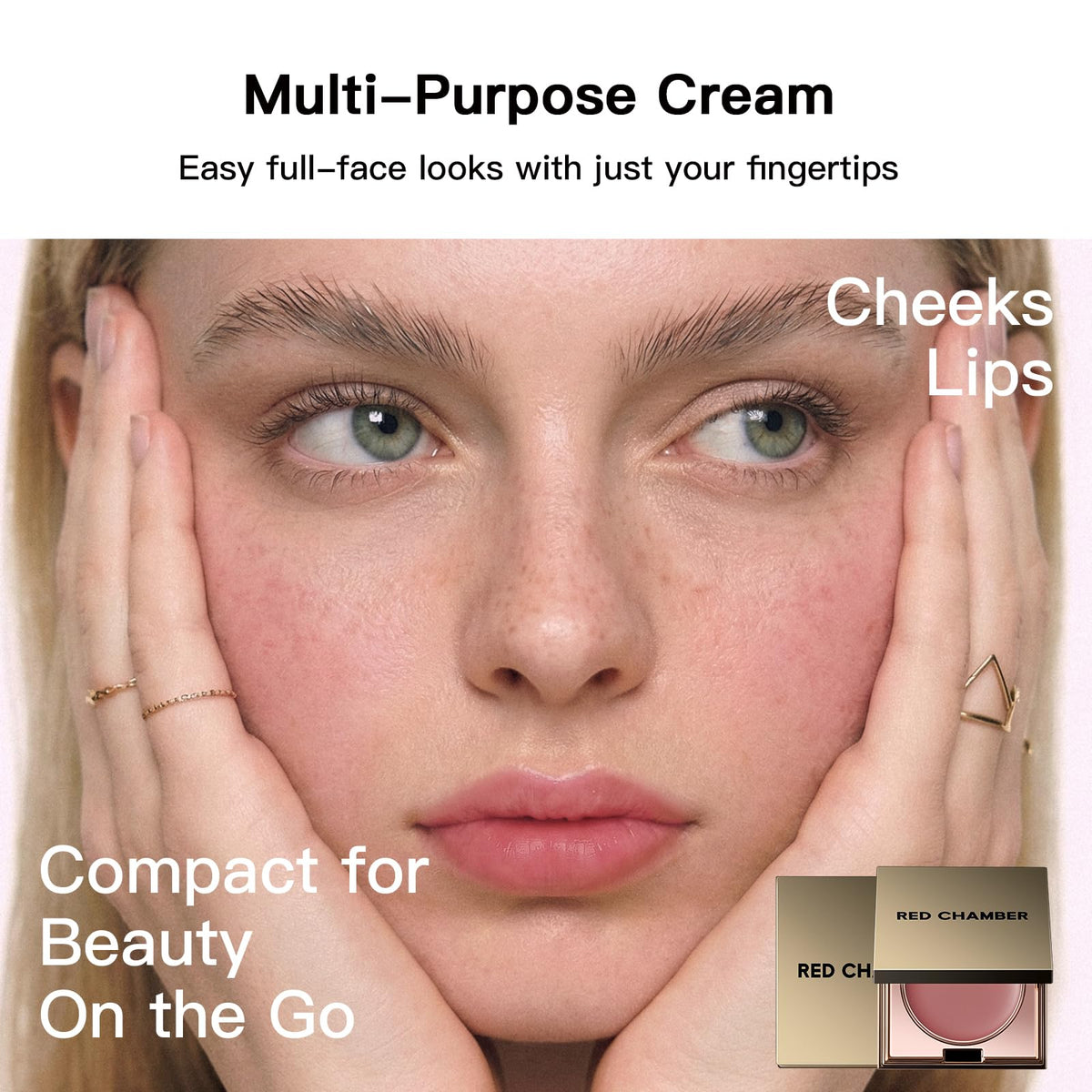 RED CHAMBER application with fingers demonstrating easy blending and natural-looking color