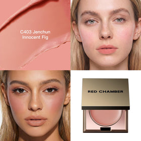 RED CHAMBER open compact with mirror ready for on-the-go touchups